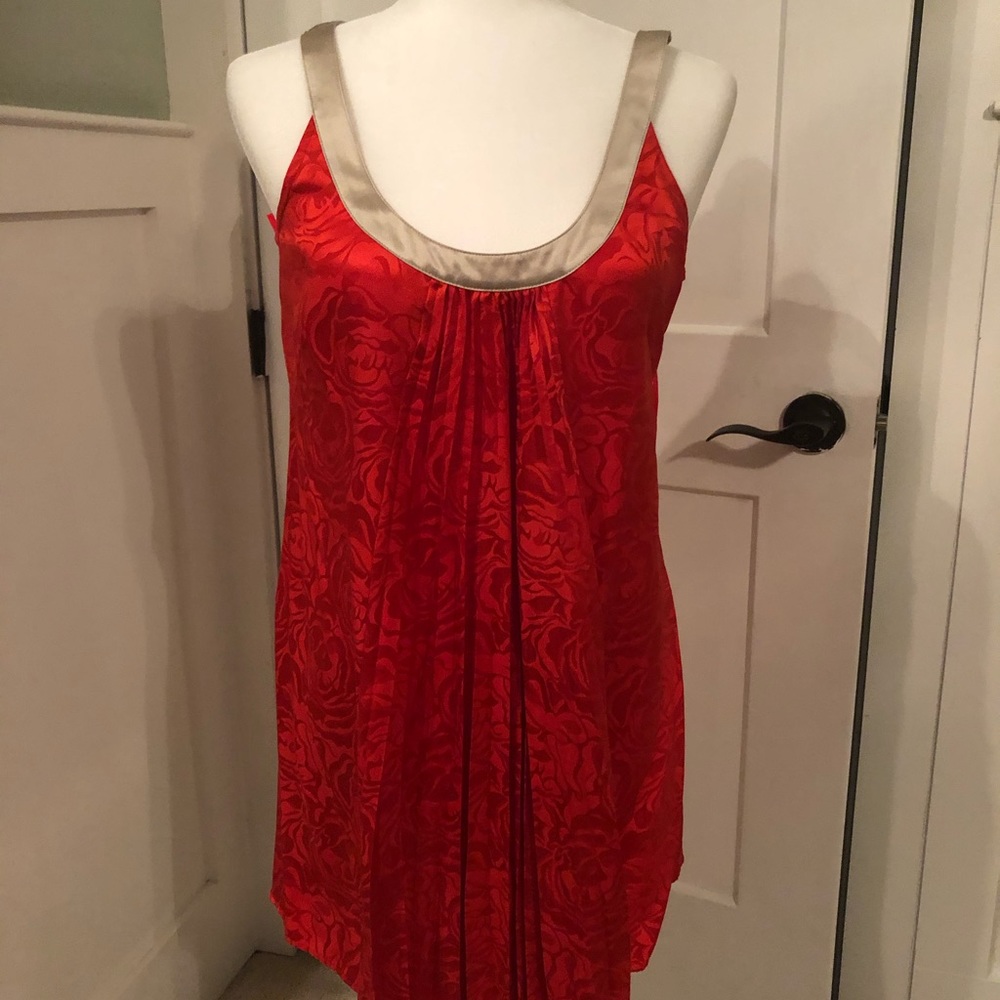 Hot silk mini shift dress.